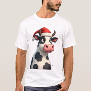 T-Shirt de Noël à Cow Coloré Pop Art (1)