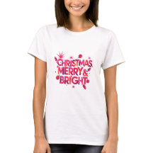T-Shirt de Noël Abstrait Avant-Garde Merry Bright