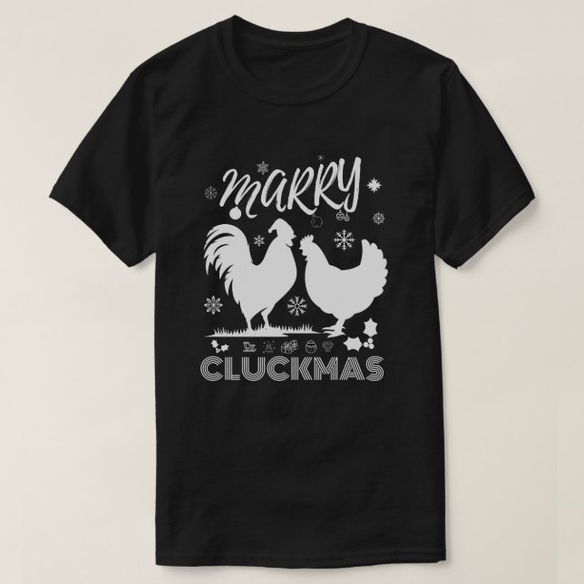 T-shirt de Noël amusant Joyeux poulet de Noël (Design devant)
