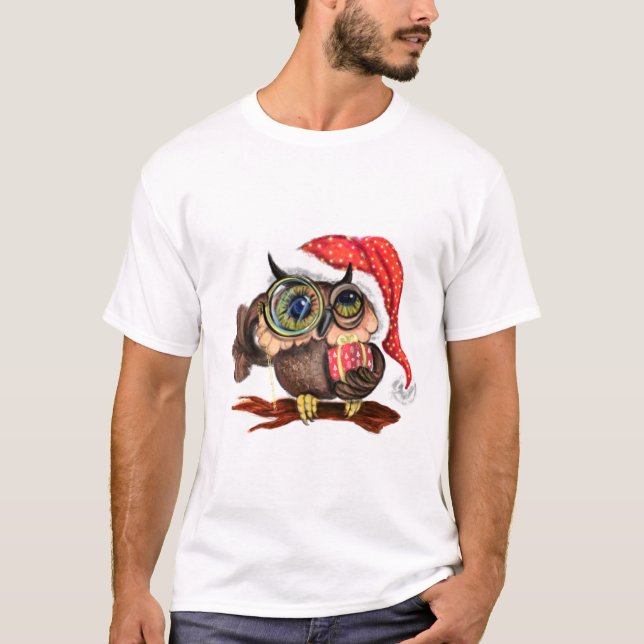 T-shirt de Noël cadeau de la chouette de bébé - Am (Devant)