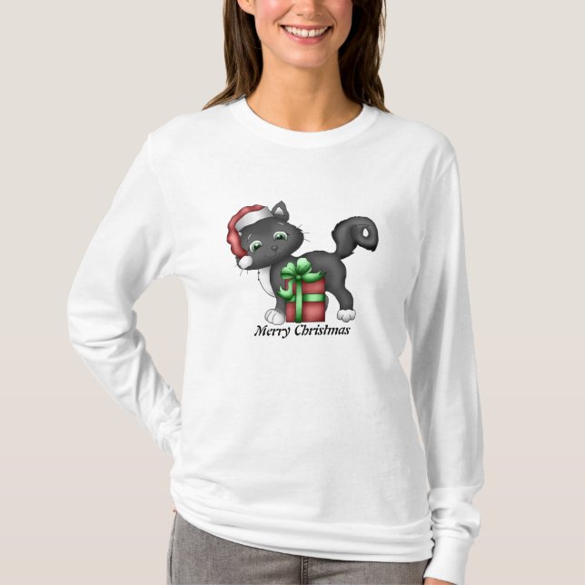 T-shirt de Noël Chat (Devant)