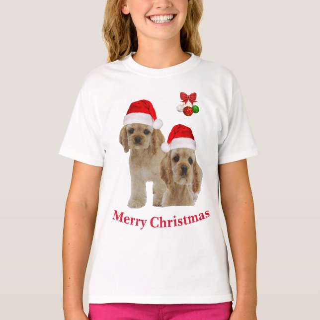 T-Shirt de Noël Cocker Spaniel (Devant)
