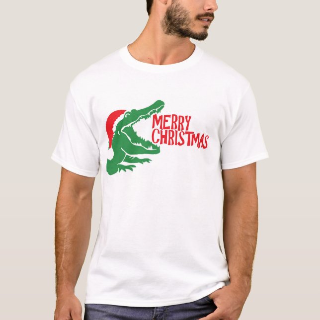T-shirt de Noël d'alligator (Devant)