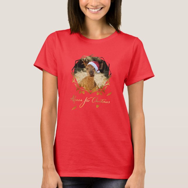 T-shirt de Noël d'alpaga (Devant)