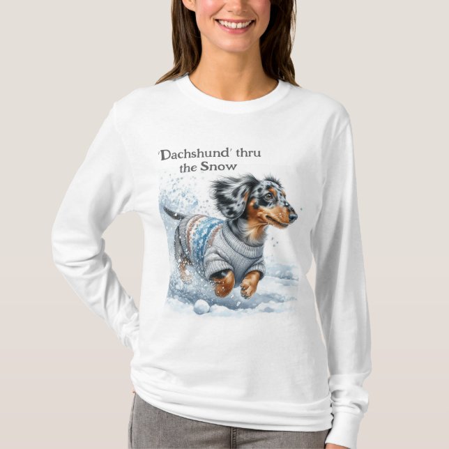 T-shirt de Noël Dapple Dachshund (Devant)
