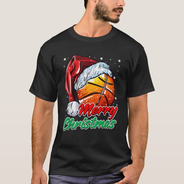 T-shirt de Noël de basket-ball (Devant)