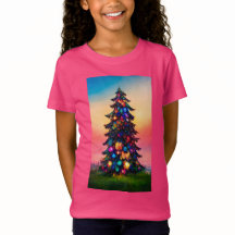 T-shirt de Noël de la fille
