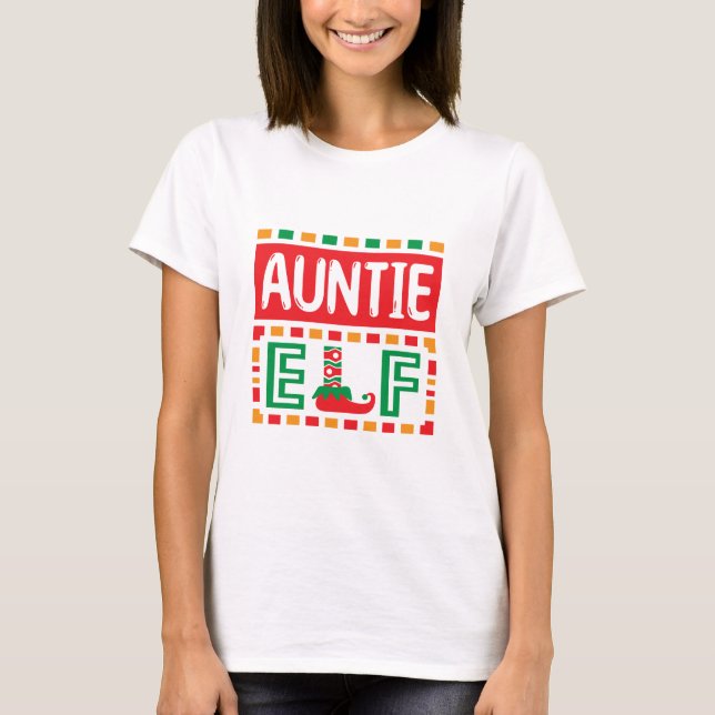 T-shirt de Noël de la tante Elf (Devant)