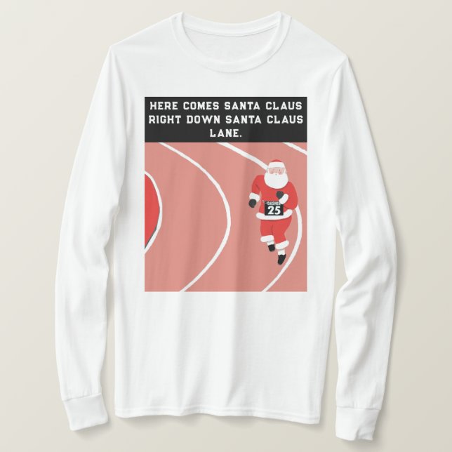 T-Shirt de Noël de piste et de terrain de course (Design devant)