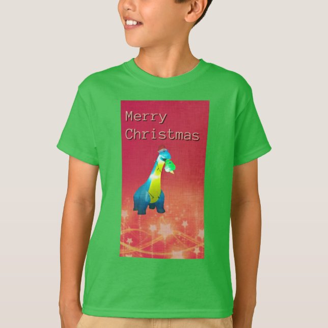 T-shirt de Noël Dinosaur mignon (Devant)