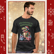 T-shirt de Noël Dinosaur pour hommes, famille