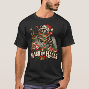 T-Shirt de Noël drôle de Raton Laveur "Salissez le