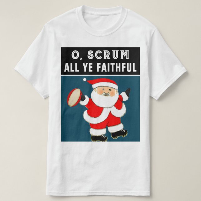 T-shirt de Noël drôle de rugby (Design devant)
