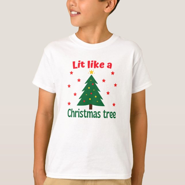 T-Shirt De Noël En Arbre De Noël (Devant)