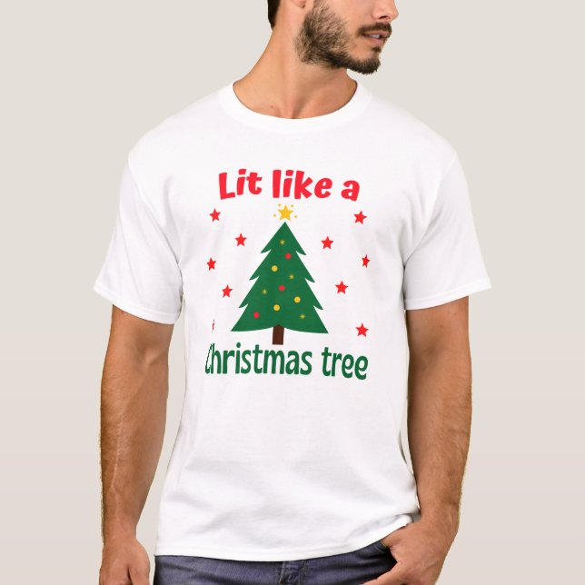 T-Shirt De Noël En Arbre De Noël (Devant)