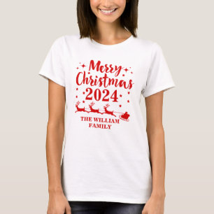 T-shirt de Noël familial personnalisé