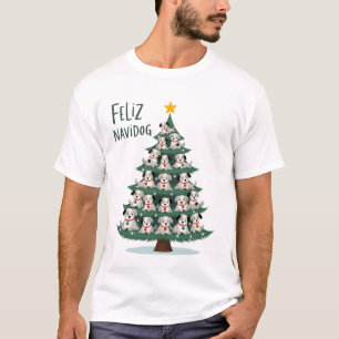 T-shirt de Noël Feliz Navidog, drôle et mignon Xm