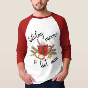 T-shirt de Noël Films de vacances et cacao chaud