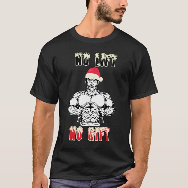 T-shirt de Noël Fitness - Pas de levée, pas de cad (Devant)