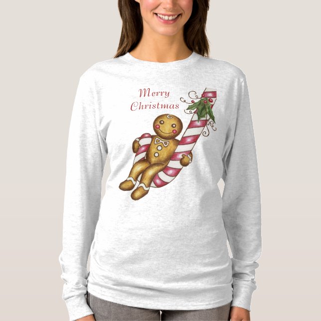 T-shirt de Noël Gingerbread Joyeux Noël (Devant)