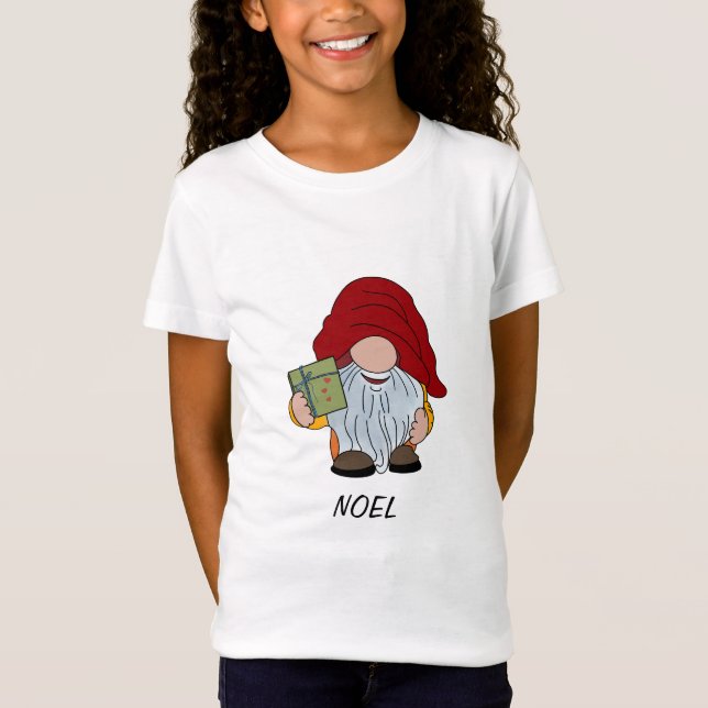 T-shirt de Noël Gnomes Girls' Fine Jersey (Devant)