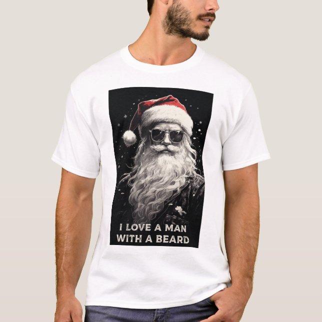 T-SHIRT DE NOËL : "J'AIME UN HOMME AVEC UNE BARRE" (Devant)