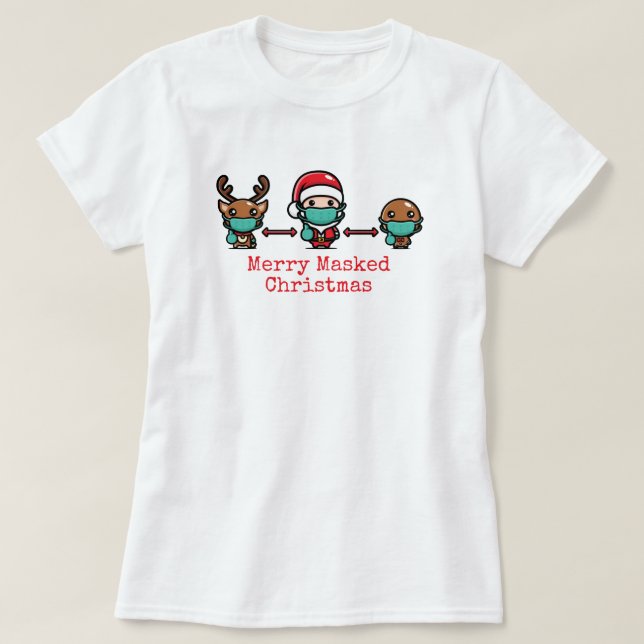 T-Shirt de Noël Joyeux Masqué (Design devant)