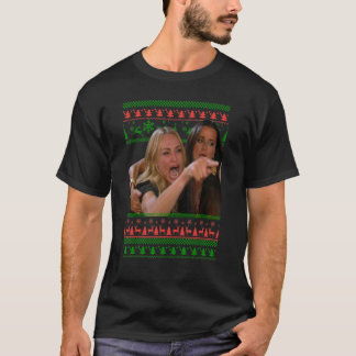 T-shirt de Noël laid criant sur un chat Mème tenue