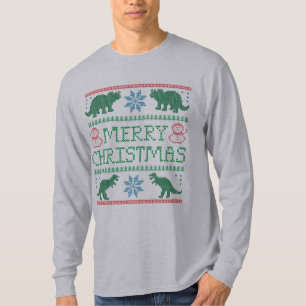 T-shirt de Noël laide Dinosaure pour hommes