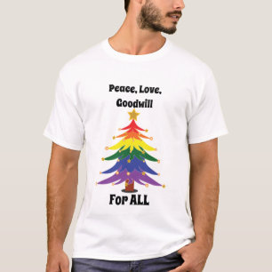 T-shirt de Noël LGBT Peace Loisir Bonne volonté po
