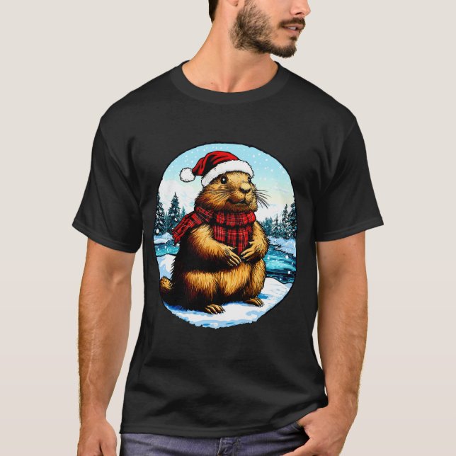 T-Shirt de Noël Marmotte (Devant)