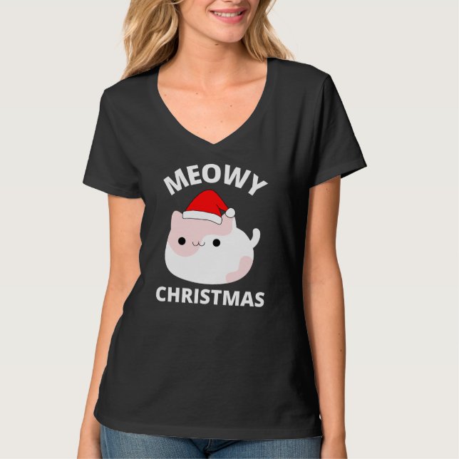 T-shirt de Noël Meowy (Devant)