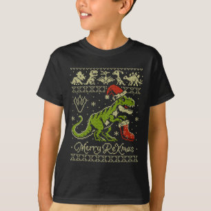 T-shirt de Noël moche de dinosaure - Noël drôle 