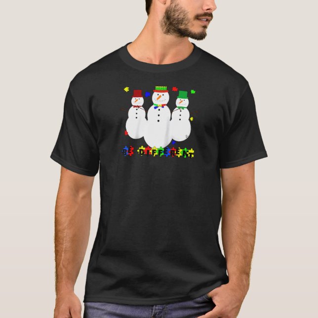 T-shirt de Noël moche de sensibilisation à l'autis (Devant)
