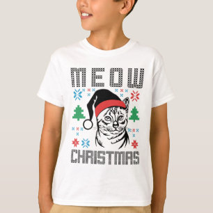 T-shirt de Noël Papa Chat Mignon Drôle de Chat Meo