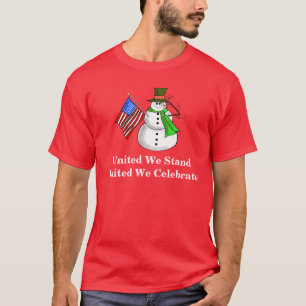 T-shirt de Noël Patriotic Snowman