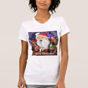 T-shirt de Noël Père Noël avec des rennes amusants