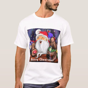 T-shirt de Noël Père Noël avec Reindeers FunCheers