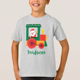 T-shirt de Noël personnalisé du train Père Noë
