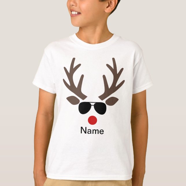 T-shirt de Noël personnalisé Rudolph Reindeer (Devant)