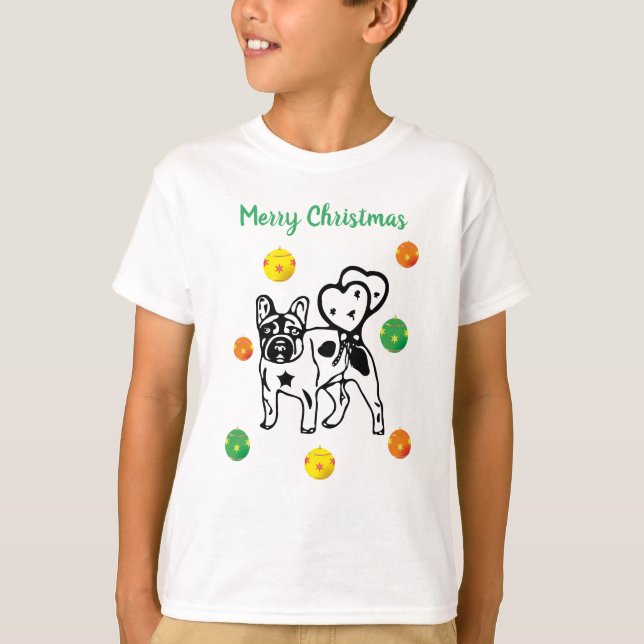 T-shirt de Noël pour Bouledogue français (Devant)