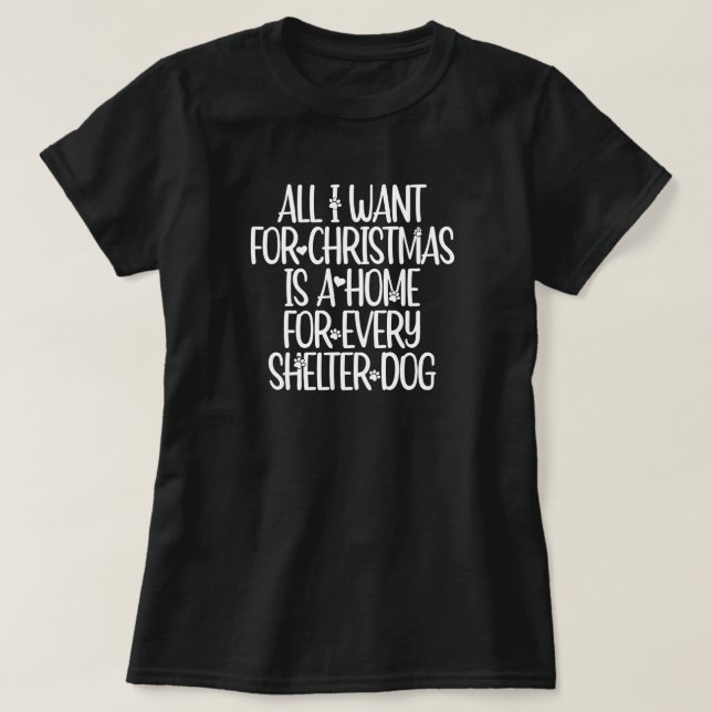 T-Shirt de Noël pour chien de refuge (Design devant)