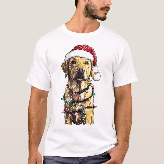 T-shirt de Noël pour chiens Retriever du Labrador  (Devant)