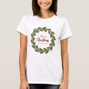 T-Shirt de Noël pour femmes à couronne