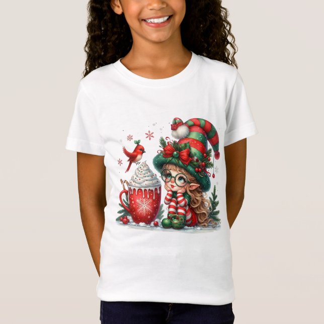 T-shirt de Noël pour fille (Devant)