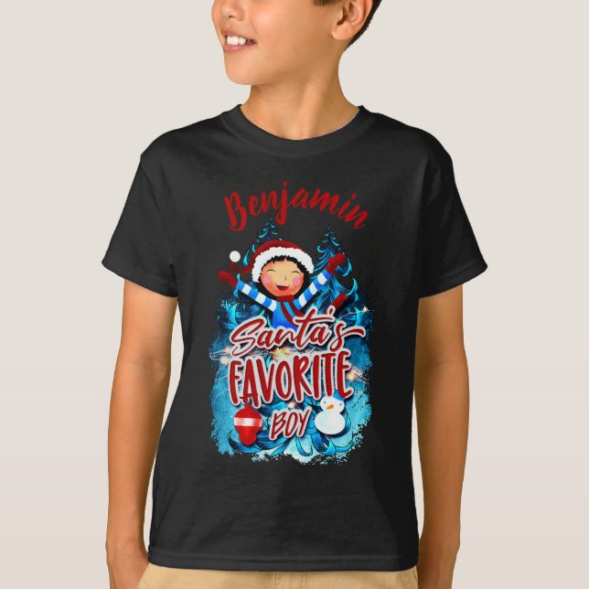T-shirt de Noël pour garçons personnalisés (Devant)
