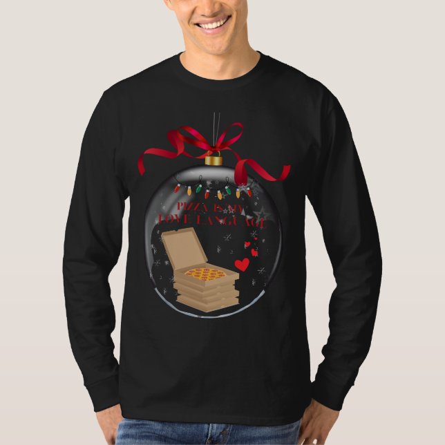 T-shirt de Noël pour les amateurs de pizza (Devant)