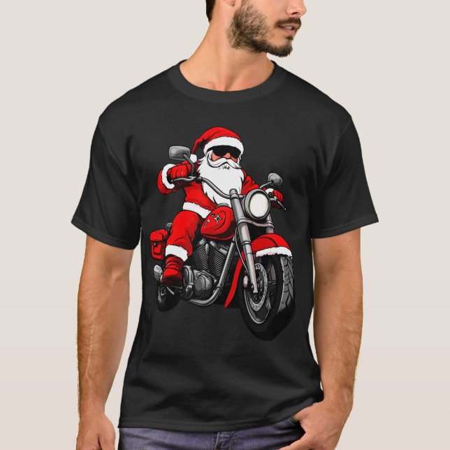 T-Shirt de Noël pour motard (Devant)