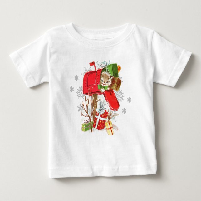 T-shirt de Noël rétro vintage pour bébé (Devant)