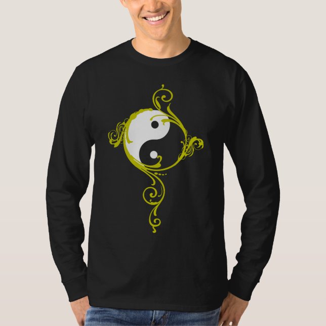 T-shirt de noir de conception de Yin Yang (Devant)